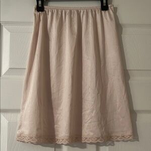 Warner's Vintage Soft Beige Slip skirt with Lace Trim